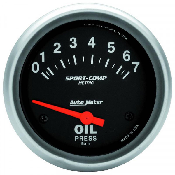 Autometer Sport-Comp 66.7mm 0-7 BAR Short Sweep Electronic Oil Pressure Gauge